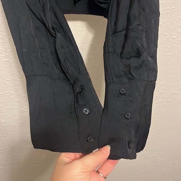 NWT Free People Meet Me There‎ Buttondown In Black Size L - Picture 7 of 13